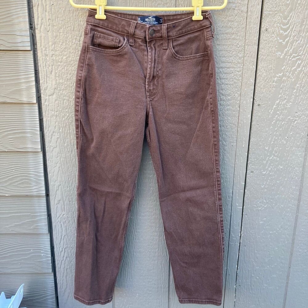 hollister ultra high rise vintage straight brown jeans women’s size 5R